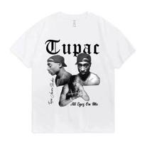 Rap Singer Tupac Hip-hop Streetwear Oversized Sleeve T-shirt 2026 Men's and Women's Kids XL black