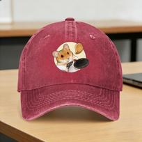 Cute Hamster MeMe Casual Baseball Cap  Tennis Skate Hip Hop Hats Summer Adjustable Unisex Unisex Stylish Baseball Caps One Size