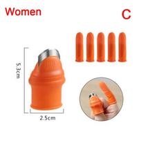 Silikono nykščio peilis pirštu pjaustomas daržovių augalų ašmenų žirklės sodo pirštinės Short knife:2.5x5.3cm orange