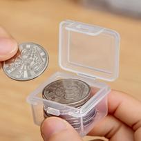 Skaidrūs stačiakampiai monetų dėklai Kapsulės Laikiklis Saugojimo dėžutė Plastikinė Monetoms laikyti Konteineriai