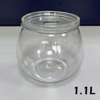 1.1/2.3/4/6L 1vnt Miltai Grūdai Saldainiai ir Sausainiai Plastikinis Stiklainis Kietas ir Lygus Indas su Dangčiais Skaidrus Hermetiškas Maisto Laikymo Indas gray