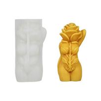 Žvakių formelės žmogaus kūnui Rožių grybų kūno silikoninės formos gipso formos Rankų darbo kvapnios žvakių formos Ornamento formos white