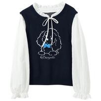 SanCai Plus Size Faux Two-Piece Knit Top with Bow L