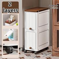 Plonas 20 cm pločio vežamas sandėliukas, 2–6 lentynos, didelė talpa, taupantis vietą, tvirtas, virtuvei, svetainei, miegamajam 2 layers balta