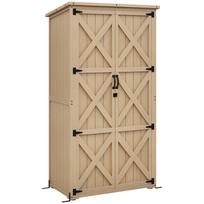 Sodo spintelė įrankių namelis 90I x 54,5G x 161/168,5A cm 2 lentynos Vandeniui atsparus Asfaltinis stogas Autoklavuotas Pušies mediena 90 x 54.5 x 168.5 cm