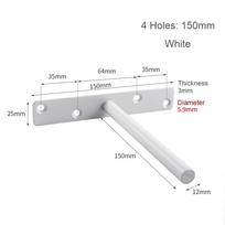 Varžtu tvirtinama plokštė Plaukiojanti paslėpta lentynos atrama Metalinės atramos Paslėptos sieninės lentynos atramos Black-2 Holes-150mm black