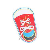 Children Wooden Lacing Shoes Toddler Kids Teaching Tie Shoelaces Toys