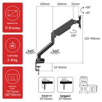 Adjustable Monitor Arm Stand – Rotating, Cantilever, Telescopic Lift for Desktop Computers gray