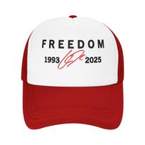 Freedom Red Signature Charlie Kirk Tribute  Sun Hats y2k Cool Unisex-Teens Mesh Trucker Hat Sun Visor Baseball Cap Birthday Gift One Size