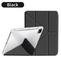 For iPad Case iPad Pro 13/11 M4 Air 11/13 M2 for 10th Gen Pro 12.9/11 Air 4/5th mini 6 Cover Y-bracket Acrylic Transparent iPad Mini 6 juoda