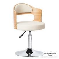 Adjustable Rotating Solid Wood Bar Stool with Backrest - Modern Minimalist Design Black Painted