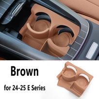 For Mercedes-Benz Car Water Cup Holder Silicone Insert Non-Slip Mat Fit C-Class GLC300L/C260L/C200L/E-Class Interior Decor brown
