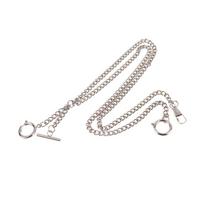Double Chain Pocket Watch Chain Curb Link Chain Clip Pocket Chain For Men And Women For Christmas And Father'S Day Gift sidabras