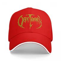 Obituary Band Logo Baseball Cap Trucker Cap Sunhat fishing hat Streetwear Baseball For Unisex Womens red