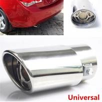 Nerūdijančio plieno chromo automobilio galinis apvalus išmetimo duslintuvo antgalis Universalus sidabras