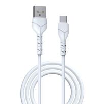 Devia laidas Kintone EC145 USB – USB-C 1,0 m 2,1A baltas