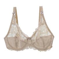 Lace Plus Size Bra Sexy Ladies Lingerie CDE Cup Bra 75C smėlis