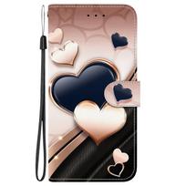 Handmade PU Leather Flip Case for Redmi Note 12 5G/Xiaomi Poco X5 Anti-Slip Shockproof Cover with Wrist Strap & Heart/Rose Cat Designs Redmi Note 12 5G balta