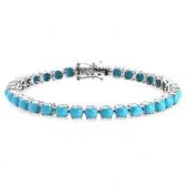 Turkio spalvos teniso apyrankė - 925 svarų sterlingų sidabras blue