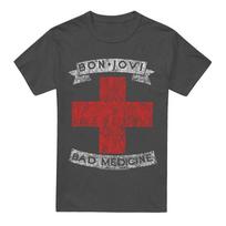Bon Jovi Bad Medicine T-Shirt S-3XL, Charcoal S