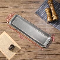 Retro Japanese Long Narrow Plate for Hot Pot, Shrimp, Dim Sum, and BBQ gray