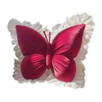 Butterfly Throw Pillow Decorative Butterfly Pillow with Lace Trim Elegant Soft Butterfly Cushion for Office Chair Sofa Couch Bed raudona
