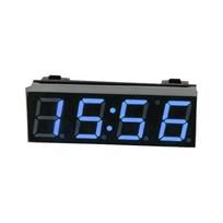 Naujas Mini automobilio skaitmeninis laikrodis Termometras Voltmeteris 3 priedai LED interjeras 1 in Elektroninis Voltmeterio ekranas Skaitmeninis laikmatis W5E3 black
