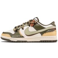 Nike Dunk Abrasion Resistant Low top Skateboard Shoes Unisex Brown Green HF5441-102(TeamF-) 40.5