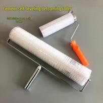 Epoxy Floor Paint Self-Leveling Cement Roller, 9  & 20  Defoaming Needle-Punched Brush 9-inch 23cm long, teeth height 14mm white