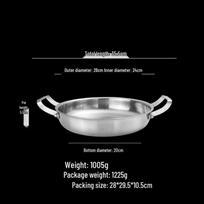 Titanium Non-Stick Double-Handed Wok and Fry Pan Combo for Induction Cookers Titanium flat-bottomed