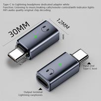Type-C laidinės ausinės Garso Aux adapteris Lightning skirtas iPhone, iPad, MacBook nešiojamam kompiuteriui, laidinių ausinių keitiklis Otg balta