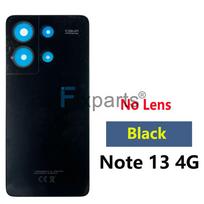 6.67  For Xiaomi Redmi Note 13 4G Battery Cover Back Glass Panel Rear Door Housing Replace For Redmi Note 13 4G Back Cover Black No Lens
