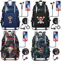 Vienas gabalas USB ausinių kuprinė paaugliams studentams kasdieniam kelioniniam anime prekių didelės talpos vandeniui atsparus patvarus 17inch A