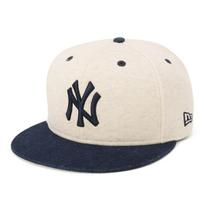 NEW ERA 59FIFTY MLB York Yankees Two-Tone Baseball Cap Oatmeal/Navy Size 7 1/2 Fitted 5950 Unisex