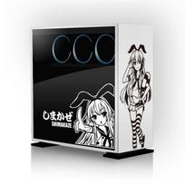 Shimakaze Anime Stickers for PC Case,Cute Cartoon Decor Decals for Atx Computer Chassis Skin,Waterproof Easy Removable