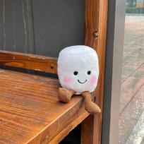 Creative Marshmallow Two-color Cute Soft Mandarin Duck Plush Doll Bag Hanging Ornament Doll Plush Toy Rag Doll Height approx. 12cm white
