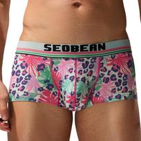 SEOBEAN Men's Low Waist U Pouch Boxer Briefs - Trendy Pattern Trunks M