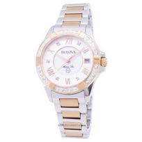Bulova Marine Star 98R234 Diamond Accent Quartz Women's Watch perlamutro spalvos