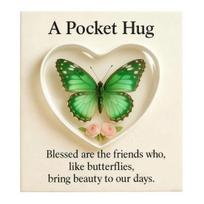 Butterfly Pocket Hug Card Acrylic Gift Transparent Portable Keepsake Symbol of Love Encouragement Inspirational Gift Card
