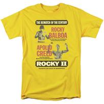 Rocky II Rematch T Shirt Mens Licensed Boxing Movie Balboa Creed Yellow XXXXL