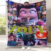 K-Pop Demon Hunters Golden Saja Boys Flannel Blanket,Ultra Soft Warm Plush Throw for Home Bedroom Bed Sofa Cover Office picnic 75x90cm yellow