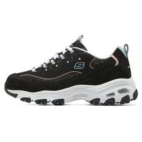 Skechers DLites Sparkling Rain Leather Trendy Durable Low-Top Dad Shoes Women sneakers Black White 149060-BKLB 35