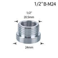 Water Faucet Connector1/2'' M16 M18 M20 M22 M24 M28 Thread Connector Tap Faucet Coupler Bubbler Kitchen Bathroom (as the picture,1PC) gray