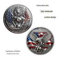 Harley Spirit Metal Challenge Coin Commemorative Badge Cultural Gift 40x40x3mm sidabras