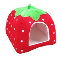 Good-Dog Kennel Dog Fashion Mat Basket Soft Strawberry Pet Dog Cat House Pet Tent Dog House Small Dog Kitten Bed Cat House