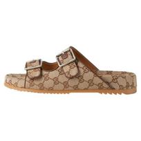 GUCCI Vyriškos šlepetės-klumpės Smėlio spalvos ir Ebono 658020 2HK60 9791 40