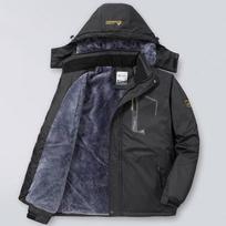 Vyriškas žiemos parkas Lauko striukė Storesnis vilnos pamušalas Šilta Vandeniui atspari Vėjo striukė Sniego striukės Alpinizmas Vyrai Storas paltas 6XL juoda