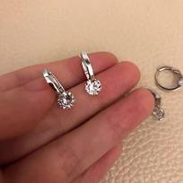 Elegant 18K Gold-Plated S925 Sterling Silver Ear Cuffs with Zirconia Hoops for Women S925 Silver brown