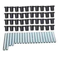 60PCS Control Arm Bushing Kit 7501097 Black Low Wear Replacement for Polaris Ranger XP 800 2010‑2014