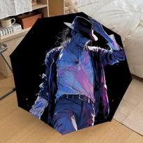 1pc Dancing Legend Michael Jackson Automatic Folding Umbrella, Portable Collapsible Design, Casual Outdoor Accessory L1202012 blue